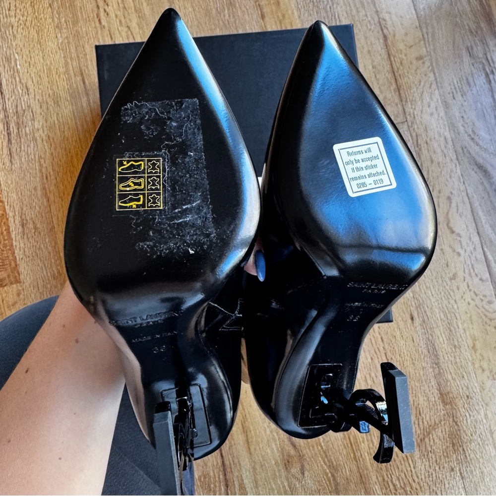 Yves Saint Laurent YSL Opyum 110 Logo Heel Ankle Booties Black EU 36 NWT - Picture 9 of 16